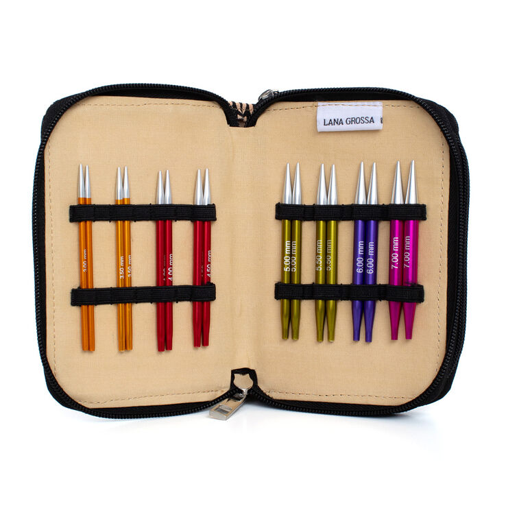 Nadel-Set (kurz) Aluminium Rainbow - von Lana Grossa