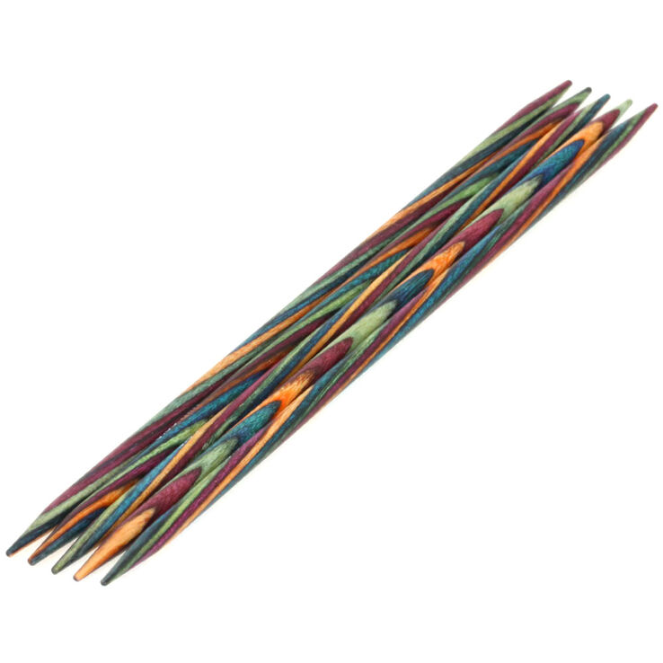 Strumpfstricknadel Design-Holz Multicolor St. 3,5/15cm - von Lana Grossa