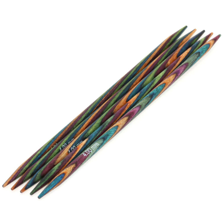 Strumpfstricknadel Design-Holz Color St. 4,0/15cm - von Lana Grossa
