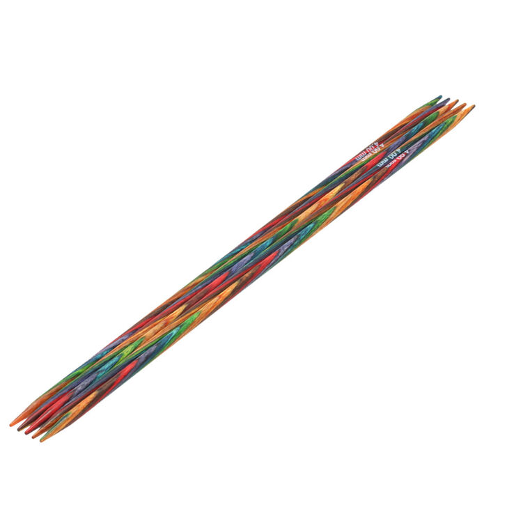 Strumpfstricknadel Design-Holz Multicolor St. 4,0/20cm  - von Lana Grossa