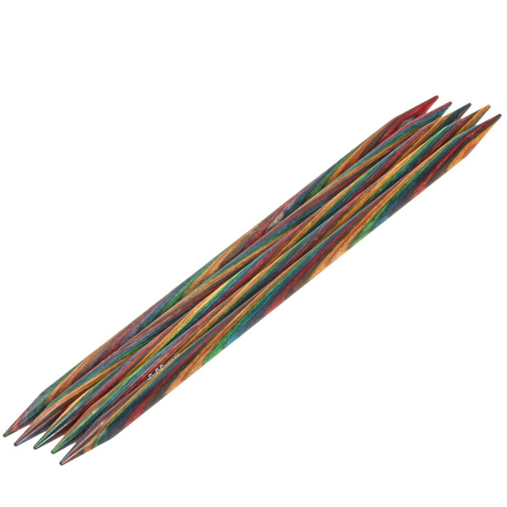 Strumpfstricknadel Design-Holz Multicolor St. 8,0/20cm  - von Lana Grossa