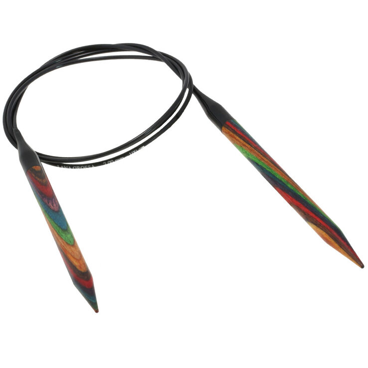 Rundstricknadel Design-Holz Multicolor St. 7,0/100cm - von Lana Grossa