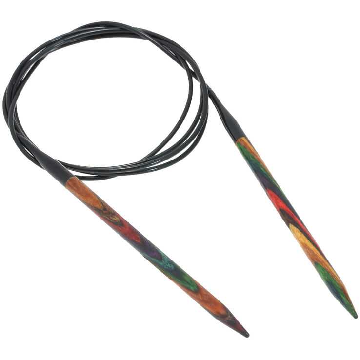 Rundstricknadel Design-Holz Multicolor St. 5,5/120cm  - von Lana Grossa