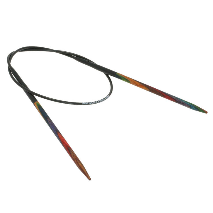 Rundstricknadel Design-Holz Multicolor St. 3,5/40cm - von Lana Grossa