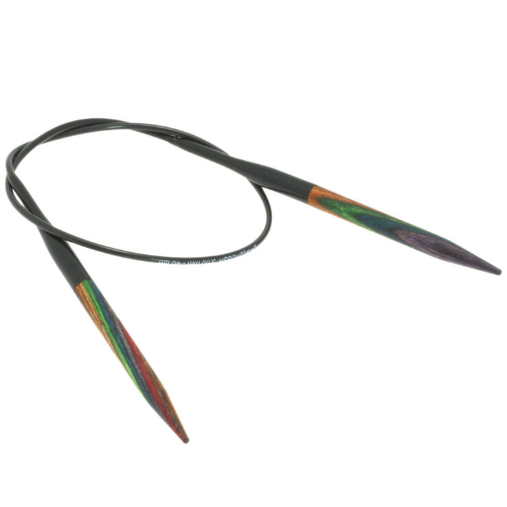 Rundstricknadel Design-Holz Multicolor St. 5,0/40cm - von Lana Grossa