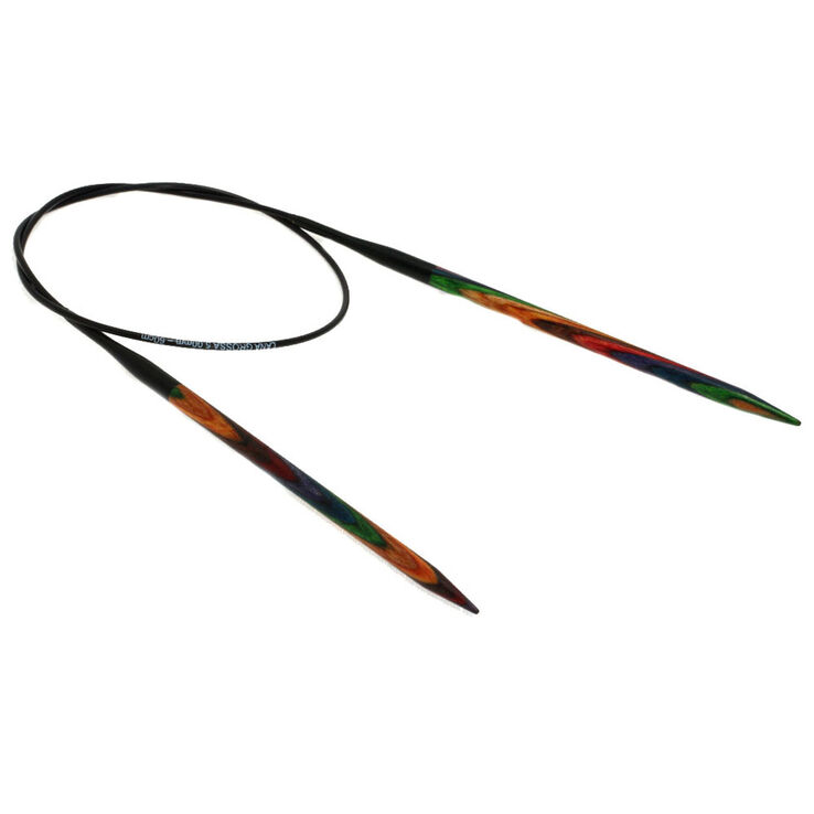 Rundstricknadel Design-Holz Multicolor St. 5,0/60cm - von Lana Grossa