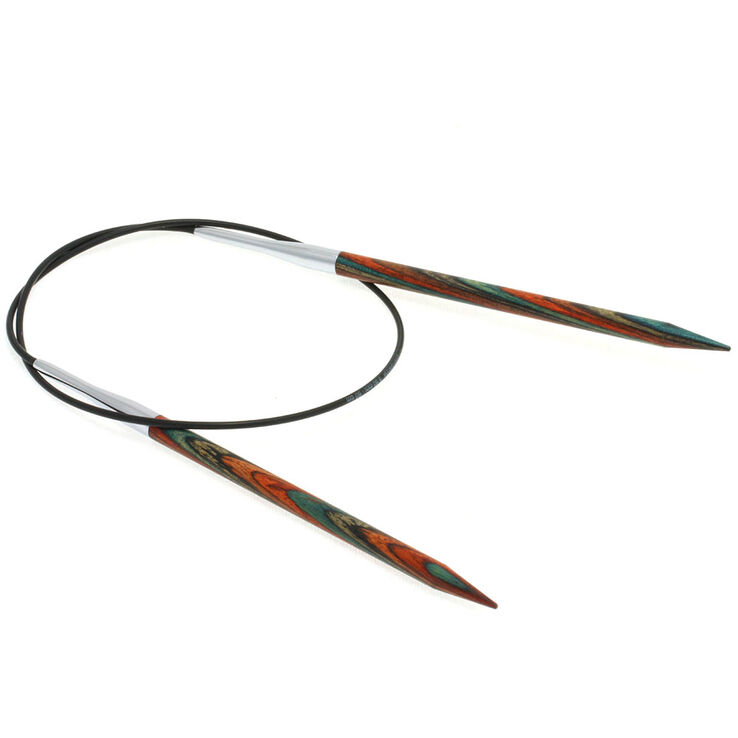 Rundstricknadel Design-Holz Multicolor St. 5,5/60cm - von Lana Grossa