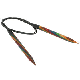 Rundstricknadel Design-Holz Multicolor St. 9,0/80cm  von Lana Grossa