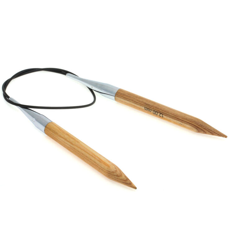 Rundstricknadel Design-Holz Natur St. 12,0/60cm - von Lana Grossa