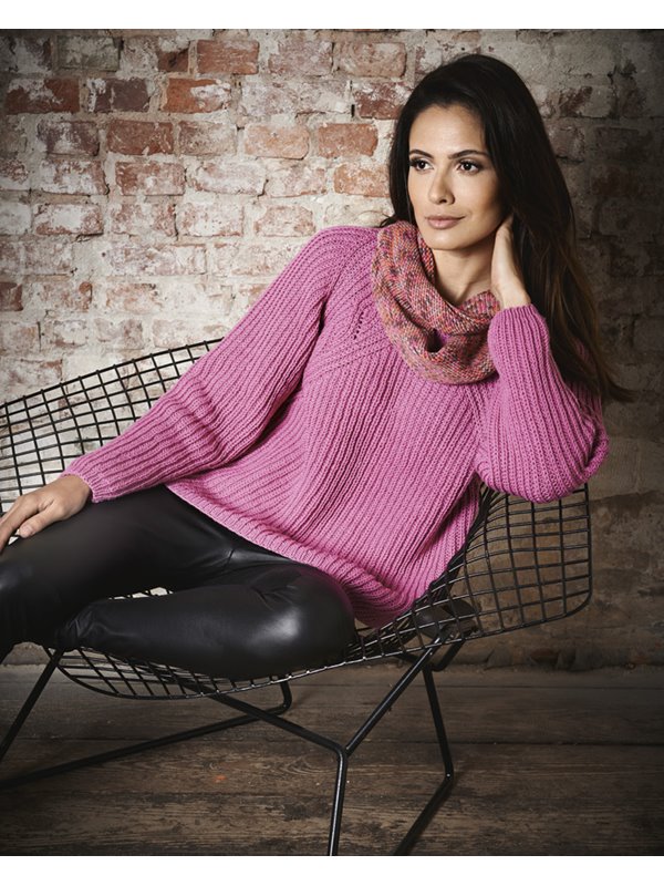 PATENTPULLI MIT RAGLANBETONUNG COOL WOOL Big Melange (GOTS) von Lana Grossa