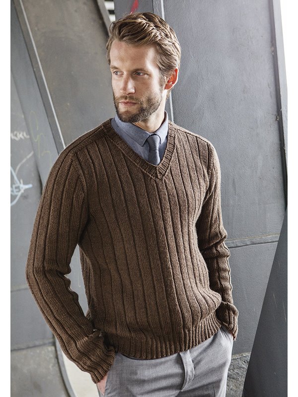 PULLI MIT BREITEN RIPPEN COOL WOOL Big Melange (GOTS) von Lana Grossa