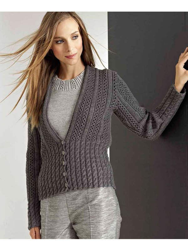 JACKE MIT LOCHMUSTER Cool Wool von Lana Grossa