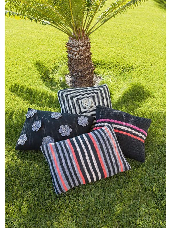 Lana Grossa KISSENHÜLLE MIT HÄKELBLÜTE Organico