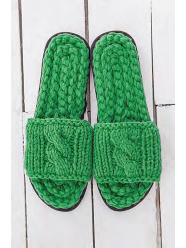 Lana Grossa HAUSSCHUHE MIT ZOPFMUSTER Mille II