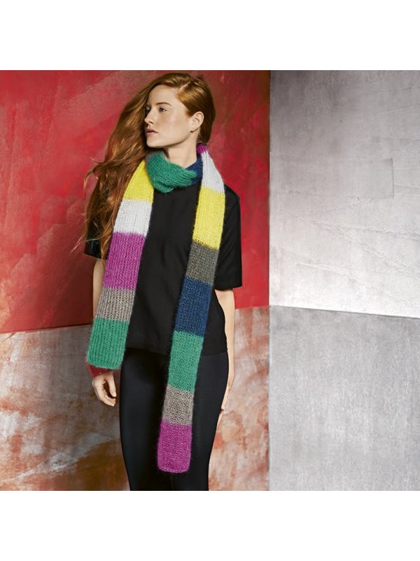 Lana Grossa Streifenschal SILKHAIR