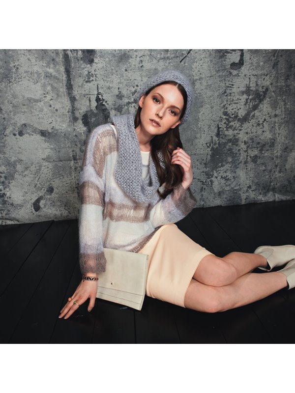 LOOP KRAUS RECHTS Silkhair melange/uni von Lana Grossa