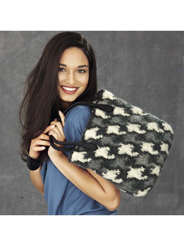 Lana Grossa TASCHE MIT PEPITAMUSTER Feltro uni