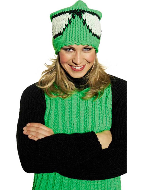 Lana Grossa MÜTZE MIT BRILLENMOTIV Mille II uni/neon