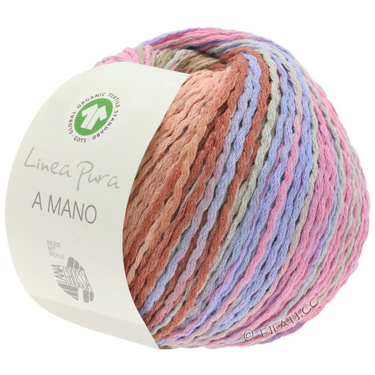 A MANO (Linea Pura) - von Lana Grossa | 01-Graugrün/Fliederblau/Terrakotta/Nelke/Lachs