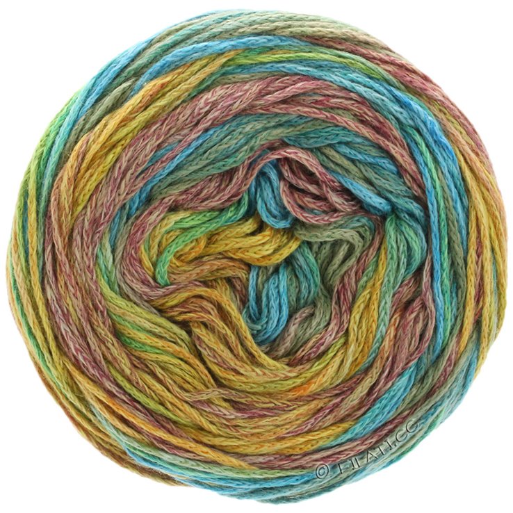 ALTA MODA COTOLANA Print - von Lana Grossa | 101-Türkis/Mint/Curry/Braun/Camel