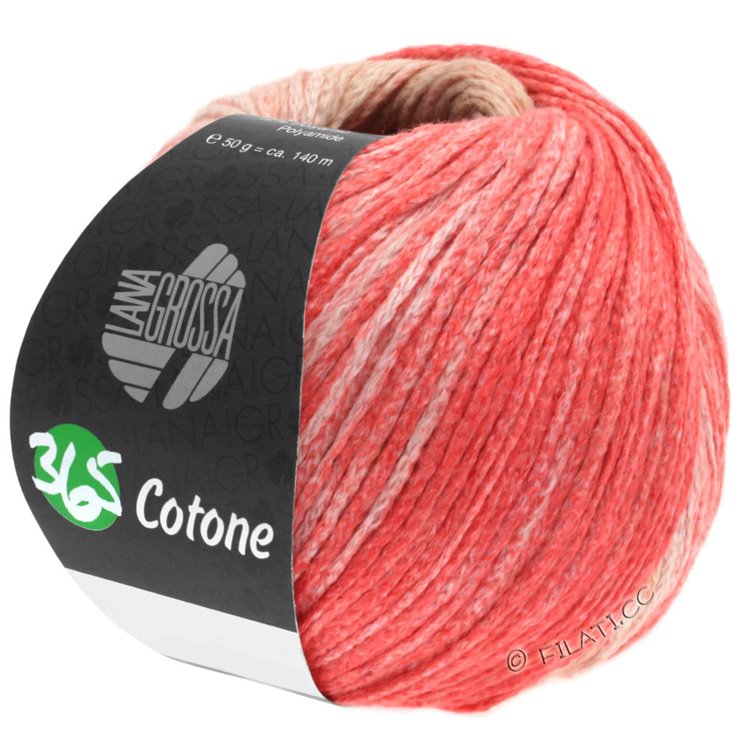 365 COTONE Dégradé - von Lana Grossa | 101-Beige/Camel/Lachsrosa/Rot