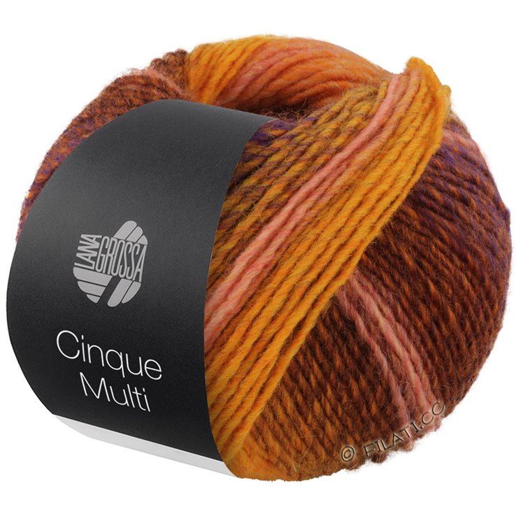 CINQUE MULTI - von Lana Grossa | 04-Maisgelb/Braun/Orange/Flieder/Senf meliert