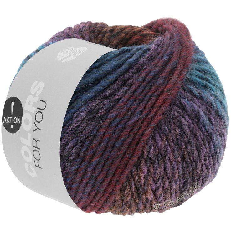 Lana Grossa COLORS FOR YOU | 137-Antikviolett/Dunkelgrau/Orange/Dunkelrot/Petrolblau/Dunkelpetrol/Hellpetrol/Flieder/Altrosa