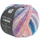 Lana Grossa COOL WOOL 4 SOCKS PRINT | 7760-Dunkelblau/Zartgrau/Graublau/Fliederlila/Fuchsia/Rot