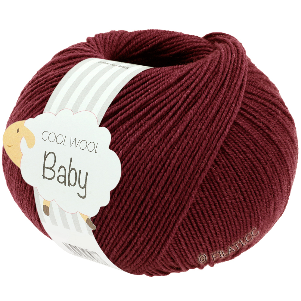 COOL WOOL Baby Uni/Print 50g - von Lana Grossa | 344-Weinrot