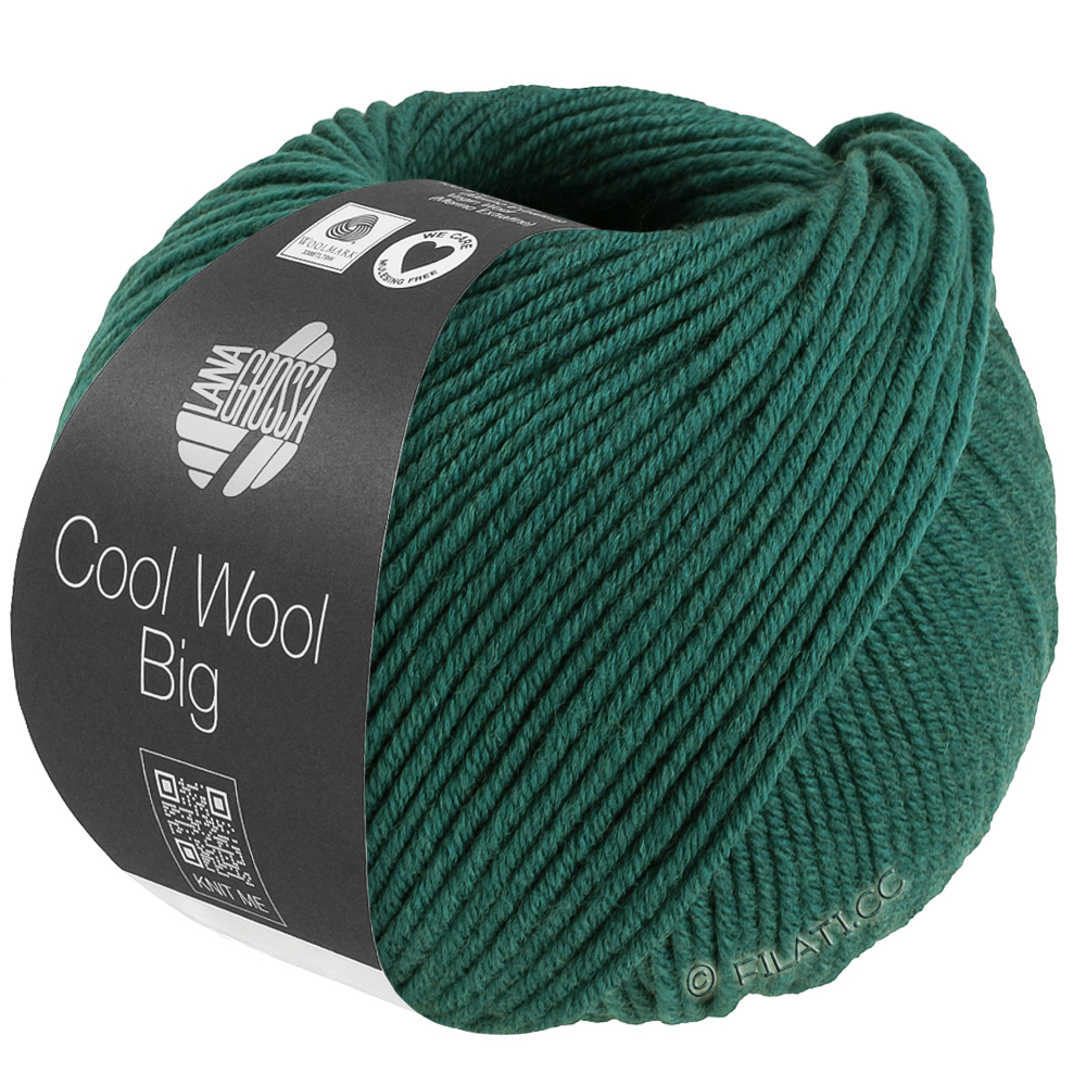 COOL WOOL Big Mélange (We Care) - von Lana Grossa | 1705-Dunkelgrün meliert