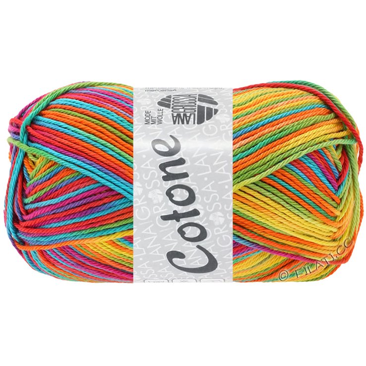 COTONE Print/Spray/Mouliné - von Lana Grossa | 306-Gelb/Orange/Türkis/Grün/Koralle/Violett