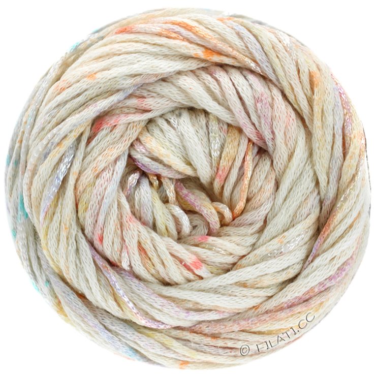 ECCO Print - von Lana Grossa | 101-Rohweiß/Orange/Rosa/Hellblau