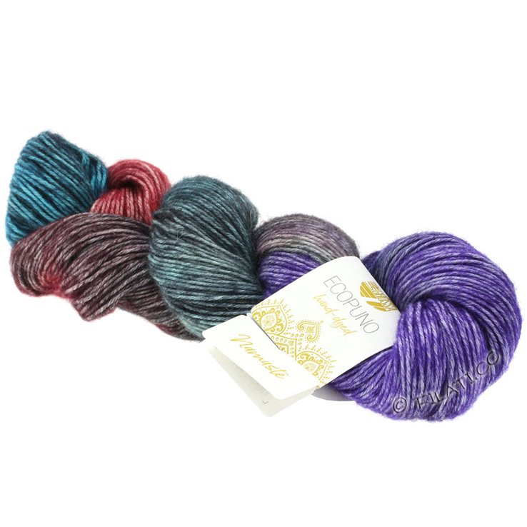 Lana Grossa ECOPUNO Hand-dyed | 501-Dunkelgrau/Anthrazit/Violett/Terrakotta/Petrol