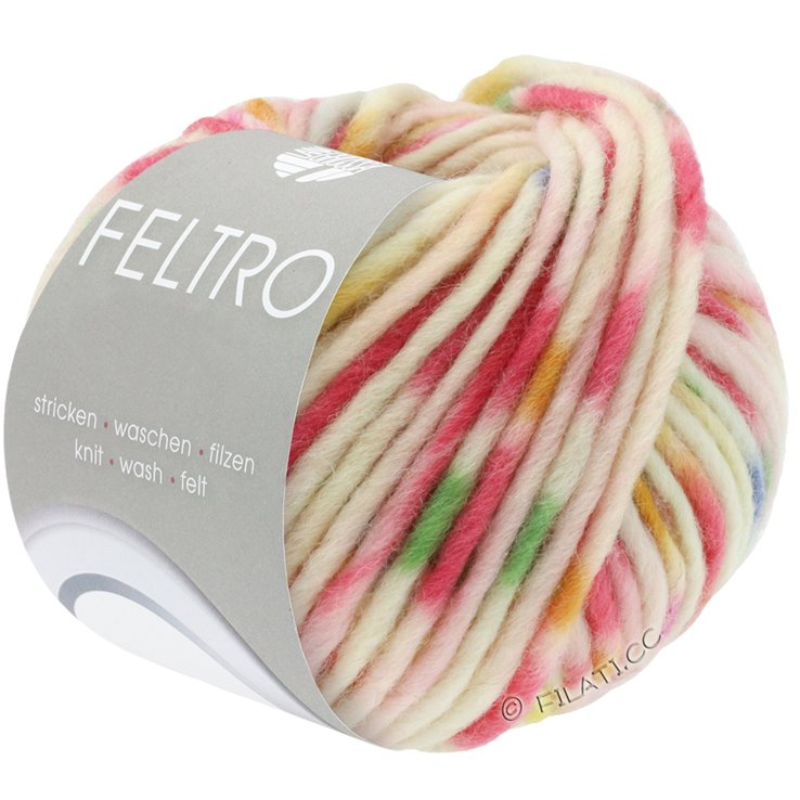 FELTRO Chess - von Lana Grossa | 831-Pink/Rosa/Hellgrau/Blassorange