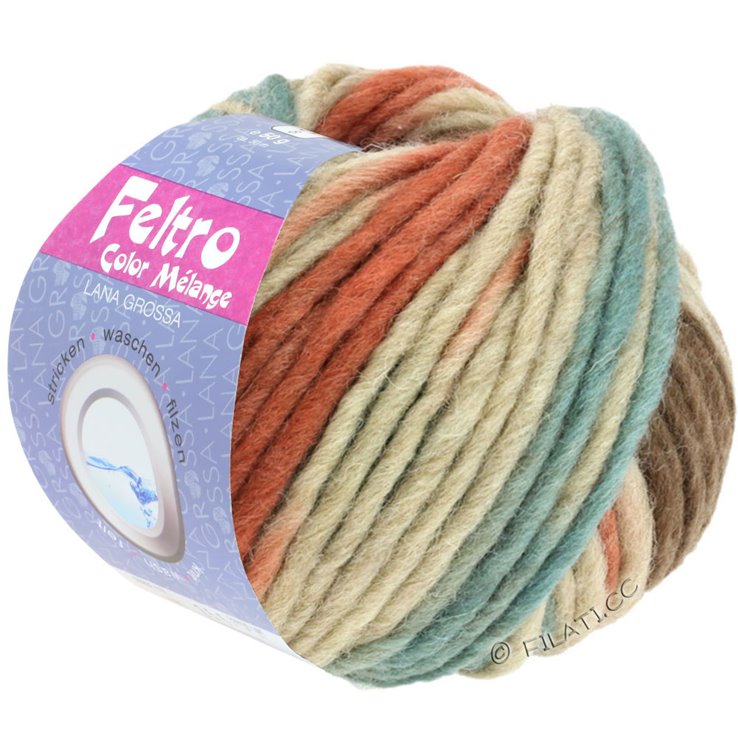 FELTRO Color Melange - von Lana Grossa | 1001-Beige/Rotbraun/Graugrün/Braun