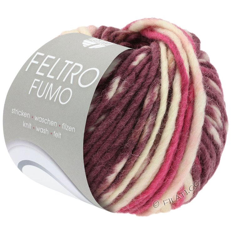 Lana Grossa FELTRO Fumo | 651-Antikviolett/Pink/Ecru/Beere/Graubraun