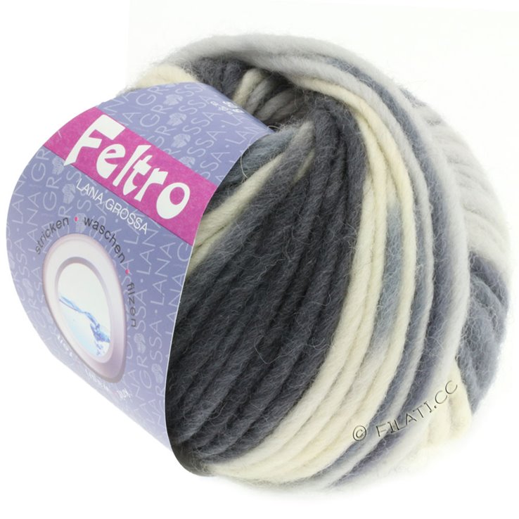 Lana Grossa FELTRO Print | 0331-Natur/Hellgrau/Mittelgrau/Dunkelgrau