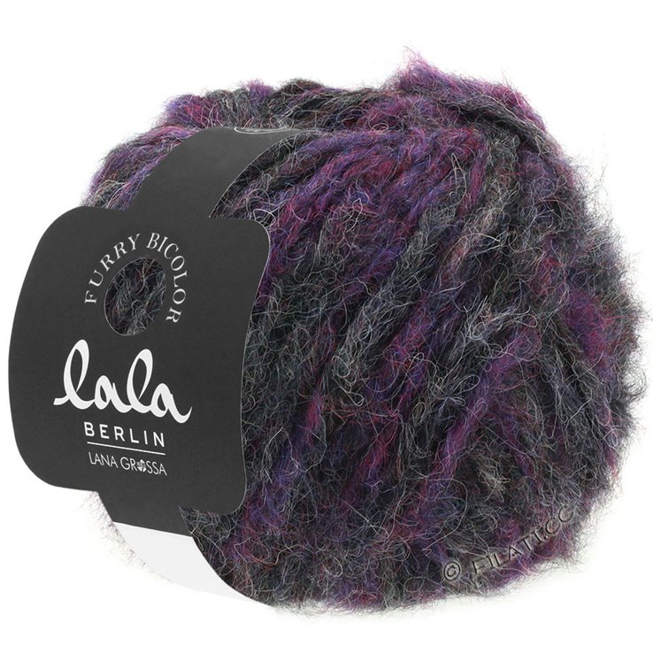 FURRY Bicolor (lala BERLIN) - von Lana Grossa | 101-Brombeer/Aubergine/Anthrazit