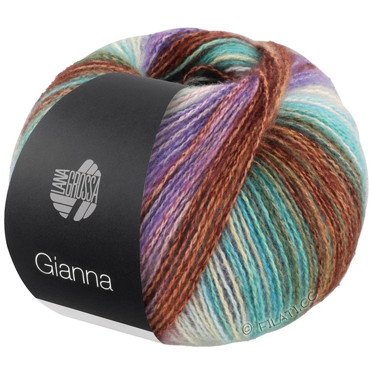 GIANNA - von Lana Grossa | 01-Türkis/Braun/Violett/Rosa/Mint/Rohweiß