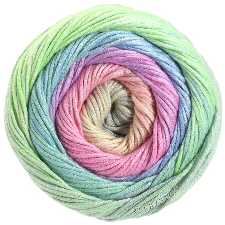 GOMITOLO ALOHA - von Lana Grossa | 301-Rosa/Pfirsich/Hellgrün/Hellblau/Hellgrau/Flieder