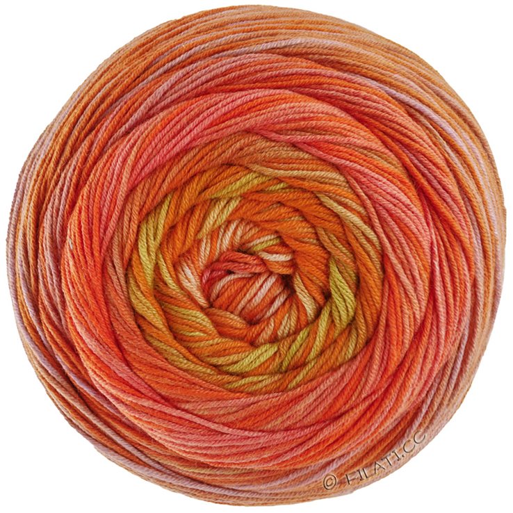 Lana Grossa GOMITOLO BALENO | 221-Orange/Lachsrosa/Beige/Hellgrün/Grünbeige