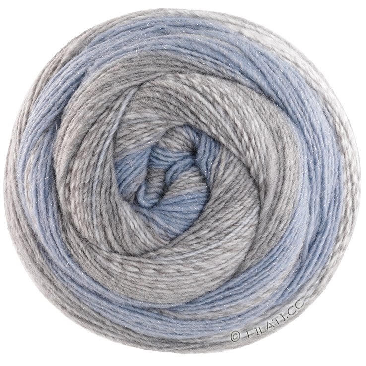 GOMITOLO GALA - von Lana Grossa | 4021-Hellblau/Graublau/Silbergrau/Hellgrün/Mittelgrau