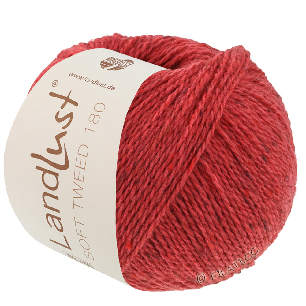LANDLUST Soft Tweed 180 - von Lana Grossa | 132-Erdbeerrot meliert