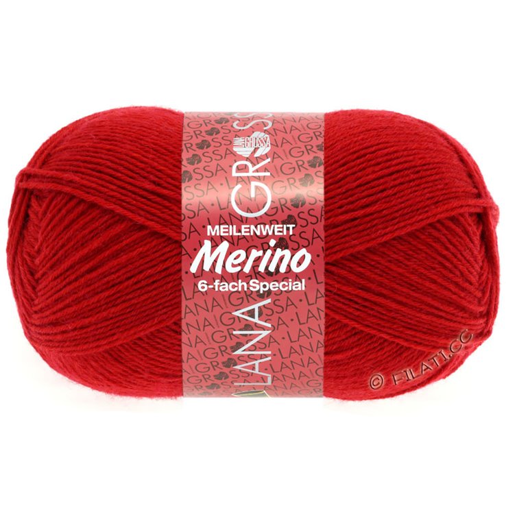 MEILENWEIT 6-FACH 150g Merino - von Lana Grossa | 01-Rot