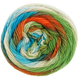 MEILENWEIT 100g Color Mix Multi - von Lana Grossa | 8012-Jade/Rost/Seegrün/Blau/Hellblau/Ecru/Grün
