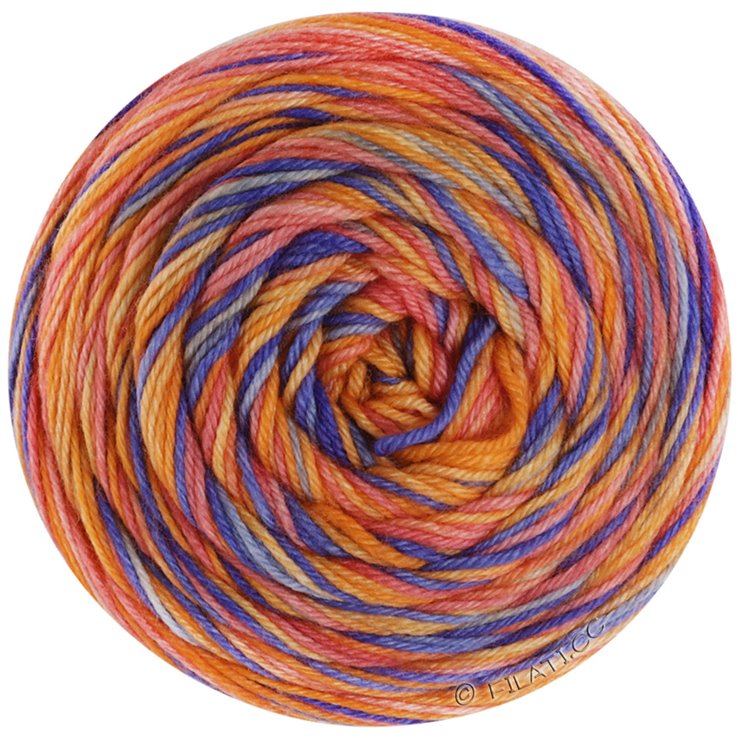 MEILENWEIT 100g CONFETTINI - von Lana Grossa | 4481-Kobaltblau/Lachsrot/Gelb/Orange/Hellblau