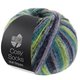 Lana Grossa MEILENWEIT 100g Cosy Socks Multi Stripes | 157-Lavendel/Petrol/Maigrün/Türkis/Nachtblau