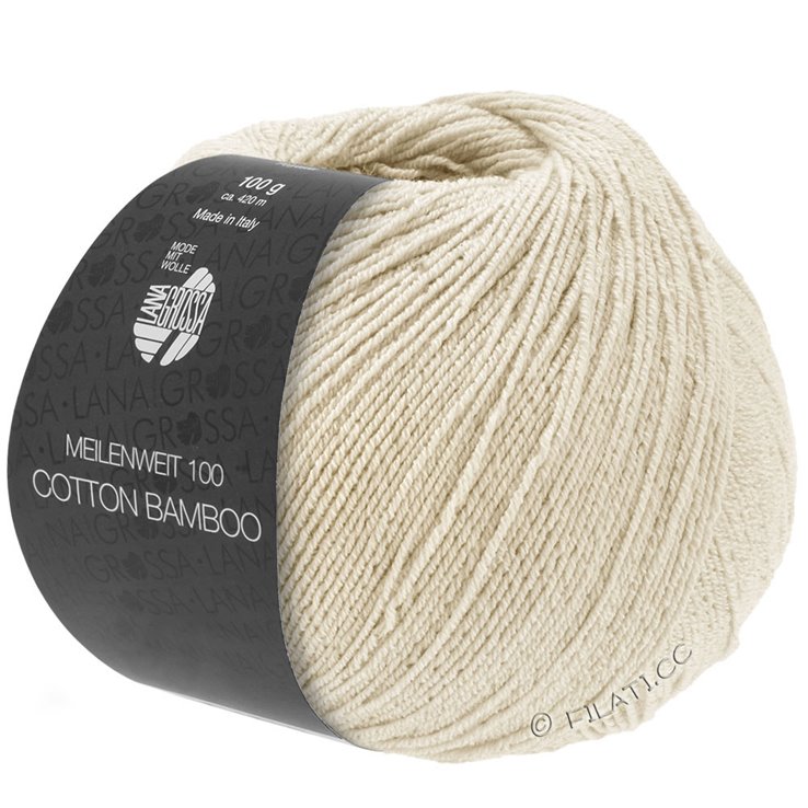 MEILENWEIT 100g Cotton Bamboo - von Lana Grossa | 11-Ecru