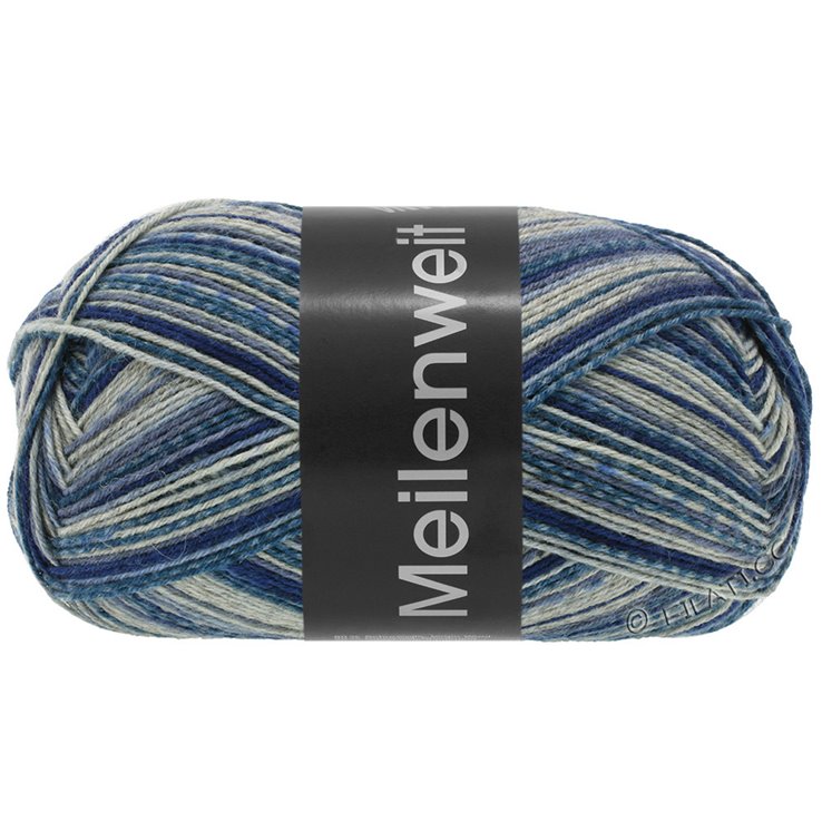 MEILENWEIT 100g Blue Denim Mix - von Lana Grossa | 4606-Silbergrau/Hellgrau/Dunkelgrau/Graublau/Nachtblau/Jeans