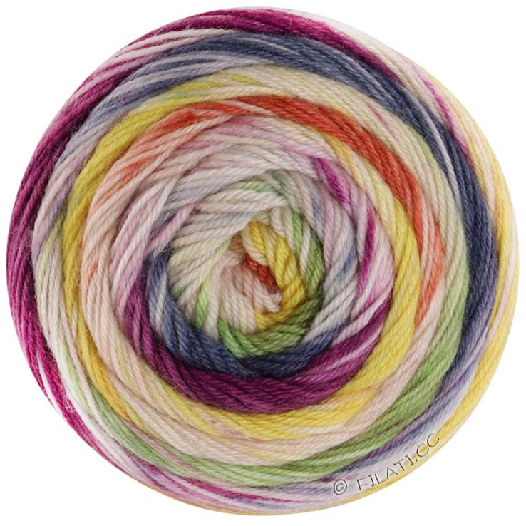Lana Grossa MEILENWEIT 100g DUSK | 6201-Dunkelfuchsia/Ecru/Dunkelpetrol/Maigrün/Olivgrün/Zartgelb/Gelb/Orange/Tonrot